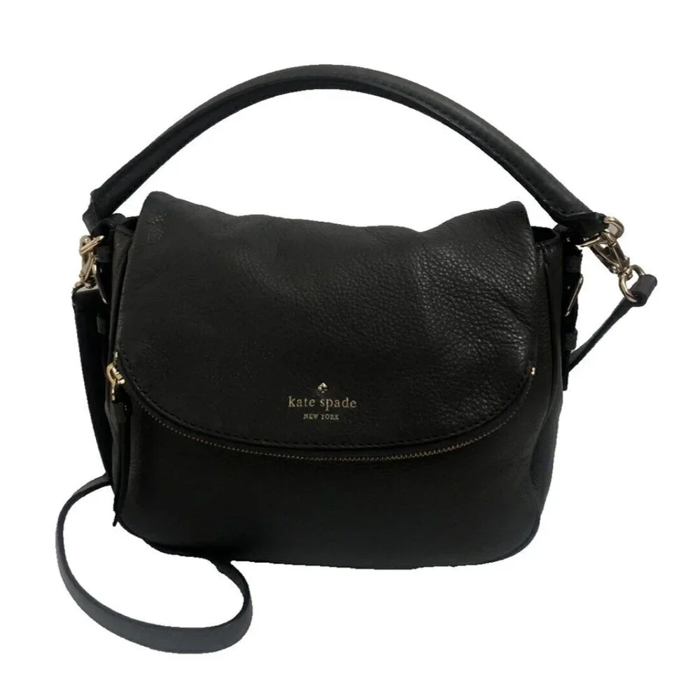 Kate Spade Crossbody Shoulderbag Devin Cobble Hill Smoke Gray Pebble Leather